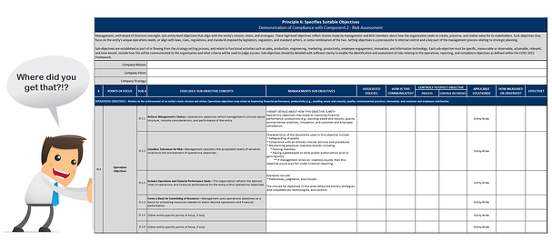 COSO 2013 Objective Settings